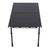 Camping Folding Table Professional Adjustable Height Aluminum Alloy Camping Side Table for Outdoor Hiking Picnics BBQ Cooking Black