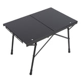 Camping Folding Table Professional Adjustable Height Aluminum Alloy Camping Side Table for Outdoor Hiking Picnics BBQ Cooking Black