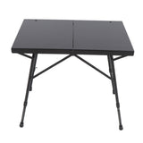 Camping Folding Table Professional Adjustable Height Aluminum Alloy Camping Side Table for Outdoor Hiking Picnics BBQ Cooking Black