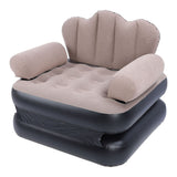 Inflatable Sofa Bed Portable Foldable Thickened Flocked PVC Blow Up Couch Mattress for Home Travel Camping Coffee Color In Australia - Darrahopens