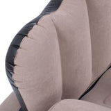 Inflatable Sofa Bed Portable Foldable Thickened Flocked PVC Blow Up Couch Mattress for Home Travel Camping Coffee Color