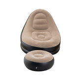 Inflatable Deck Chair Thick Lounger Sofa with Footrest for Indoor Living Room Bedroom Outdoor Travel Camping Picnic Brown In Australia - Darrahopens