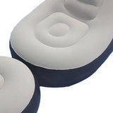 Inflatable Deck Chair Thick Lounger Sofa with Footrest for Indoor Living Room Bedroom Outdoor Travel Camping Picnic Beige