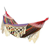 Backyard Hammock with Tassels 500lb Load Bearing Single Double Hammock with Hanging Ropes for Outdoor Garden Courtyard Camping Red In Australia - Darrahopens