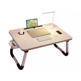 Laptop Bed Desk Foldable Portable Bed Table Tray Stand with Cup Holder Drawer for Sofa Floor Reading Writing Eating White In Australia - Darrahopens