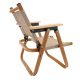 Kids Camping Chair Aluminum Alloy Wood Grain Canvas Portable Folding Camp Chair for Children Under 6 Years Old