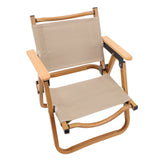 Kids Camping Chair Aluminum Alloy Wood Grain Canvas Portable Folding Camp Chair for Children Under 6 Years Old