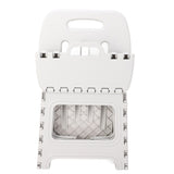 Folding Step Stool PP Thickened Portable Small Kids Step Stool with Handle for Outdoor Camping Fishing Picnic Grey L