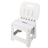 Folding Step Stool PP Thickened Portable Small Kids Step Stool with Handle for Outdoor Camping Fishing Picnic Grey L
