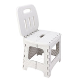 Folding Step Stool PP Thickened Portable Small Kids Step Stool with Handle for Outdoor Camping Fishing Picnic Grey L