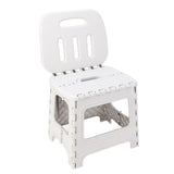 Folding Step Stool PP Thickened Portable Small Kids Step Stool with Handle for Outdoor Camping Fishing Picnic Grey L