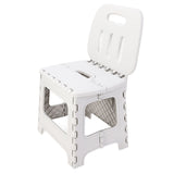Folding Step Stool PP Thickened Portable Small Kids Step Stool with Handle for Outdoor Camping Fishing Picnic Grey L