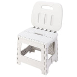 Folding Step Stool PP Thickened Portable Small Kids Step Stool with Handle for Outdoor Camping Fishing Picnic Grey L