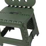 Folding Step Stool PP Thickened Portable Small Kids Step Stool with Handle for Outdoor Camping Fishing Picnic Green L