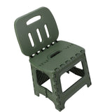 Folding Step Stool PP Thickened Portable Small Kids Step Stool with Handle for Outdoor Camping Fishing Picnic Green L