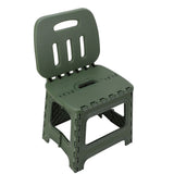 Folding Step Stool PP Thickened Portable Small Kids Step Stool with Handle for Outdoor Camping Fishing Picnic Green L