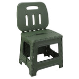 Folding Step Stool PP Thickened Portable Small Kids Step Stool with Handle for Outdoor Camping Fishing Picnic Green L