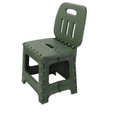 Folding Step Stool PP Thickened Portable Small Kids Step Stool with Handle for Outdoor Camping Fishing Picnic Green L