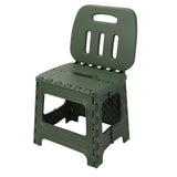 Folding Step Stool PP Thickened Portable Small Kids Step Stool with Handle for Outdoor Camping Fishing Picnic Green L