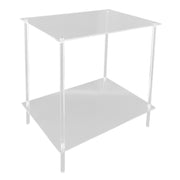 Side Table Acrylic 2 Tier Simple Lightweight Modern Bedside Table for Living Room Bedroom