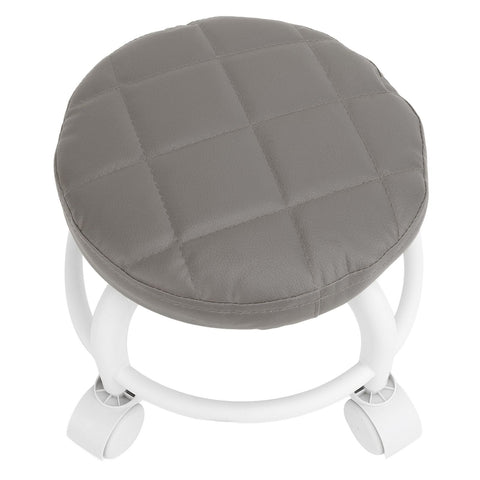 Low Roller Seat PU Leather Low Stool Mute Wheel Swivel Low Height Round Roller Chair for Home Office Garage Shop Gray In Australia - Darrahopens