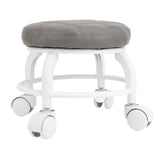 Low Roller Seat PU Leather Low Stool Mute Wheel Swivel Low Height Round Roller Chair for Home Office Garage Shop Gray In Australia - Darrahopens