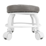 Low Roller Seat PU Leather Low Stool Mute Wheel Swivel Low Height Round Roller Chair for Home Office Garage Shop Gray In Australia - Darrahopens