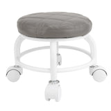 Low Roller Seat PU Leather Low Stool Mute Wheel Swivel Low Height Round Roller Chair for Home Office Garage Shop Gray