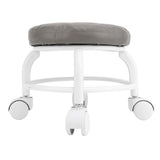 Low Roller Seat PU Leather Low Stool Mute Wheel Swivel Low Height Round Roller Chair for Home Office Garage Shop Gray