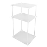 3 Tier Small Acrylic Side Table Clear Small Nightstand Bedside Table for Home Living Room Bedroom Square