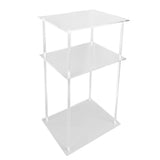 3 Tier Small Acrylic Side Table Clear Small Nightstand Bedside Table for Home Living Room Bedroom Square