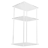3 Tier Small Acrylic Side Table Clear Small Nightstand Bedside Table for Home Living Room Bedroom Square