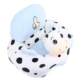 Infant Support Seat with Two Handles Comfortable Plush Cartoon Anti Slip Bottom Infant Learning Sitting Chair for Home