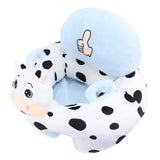 Infant Support Seat with Two Handles Comfortable Plush Cartoon Anti Slip Bottom Infant Learning Sitting Chair for Home