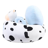 Infant Support Seat with Two Handles Comfortable Plush Cartoon Anti Slip Bottom Infant Learning Sitting Chair for Home