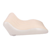 Inflatable Lounger Sofa PVC Comfortable Portable Sleeping Camping Sofa Bed for Home Picnics Hiking Park Travel Beige Coffee