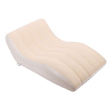 Inflatable Lounger Sofa PVC Comfortable Portable Sleeping Camping Sofa Bed for Home Picnics Hiking Park Travel Beige Coffee