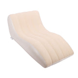 Inflatable Lounger Sofa PVC Comfortable Portable Sleeping Camping Sofa Bed for Home Picnics Hiking Park Travel Beige Coffee