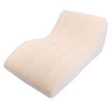 Inflatable Lounger Sofa PVC Comfortable Portable Sleeping Camping Sofa Bed for Home Picnics Hiking Park Travel Beige Coffee