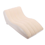 Inflatable Lounger Sofa PVC Comfortable Portable Sleeping Camping Sofa Bed for Home Picnics Hiking Park Travel Beige Coffee