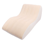 Inflatable Lounger Sofa PVC Comfortable Portable Sleeping Camping Sofa Bed for Home Picnics Hiking Park Travel Beige Coffee