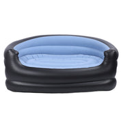 Inflatable Chair PVC and Velvet Water Proof Comfortable Portable Blow Up Couch for Outdoor Blue In Australia - Darrahopens