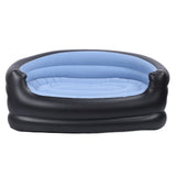 Inflatable Chair PVC and Velvet Water Proof Comfortable Portable Blow Up Couch for Outdoor Blue In Australia - Darrahopens