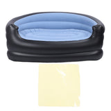 Inflatable Chair PVC and Velvet Water Proof Comfortable Portable Blow Up Couch for Outdoor Blue In Australia - Darrahopens