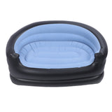 Inflatable Chair PVC and Velvet Water Proof Comfortable Portable Blow Up Couch for Outdoor Blue In Australia - Darrahopens