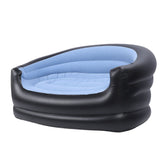 Inflatable Chair PVC and Velvet Water Proof Comfortable Portable Blow Up Couch for Outdoor Blue