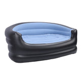 Inflatable Chair PVC and Velvet Water Proof Comfortable Portable Blow Up Couch for Outdoor Blue