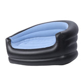 Inflatable Chair PVC and Velvet Water Proof Comfortable Portable Blow Up Couch for Outdoor Blue