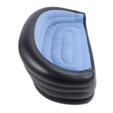 Inflatable Chair PVC and Velvet Water Proof Comfortable Portable Blow Up Couch for Outdoor Blue