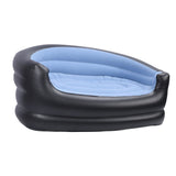 Inflatable Chair PVC and Velvet Water Proof Comfortable Portable Blow Up Couch for Outdoor Blue